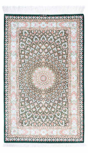 Dywan perski - Ghom - 128 x 83 cm - zielona