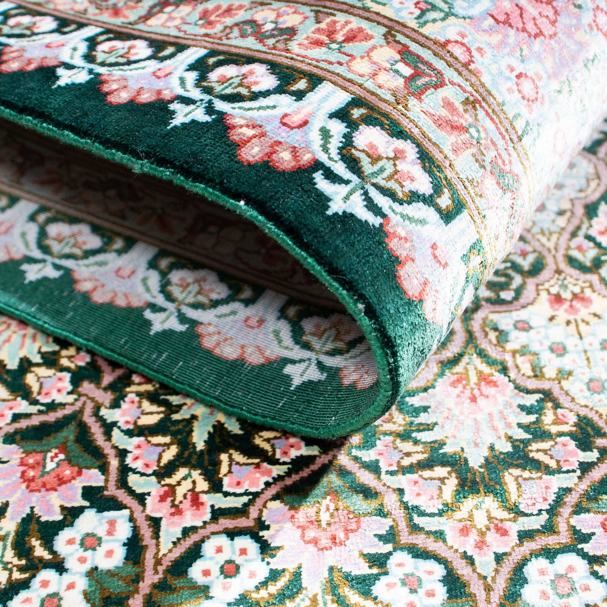 Dywan perski - Ghom - 128 x 83 cm - zielona