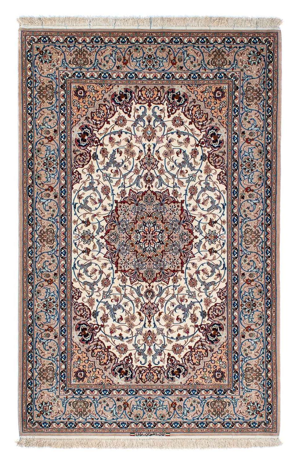 Jedwabny dywan - Ghom Silk - Premium - 202 x 128 cm - beżowy