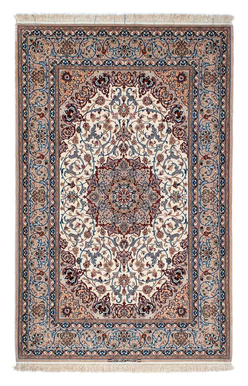 Jedwabny dywan - Ghom Silk - Premium - 202 x 128 cm - beżowy