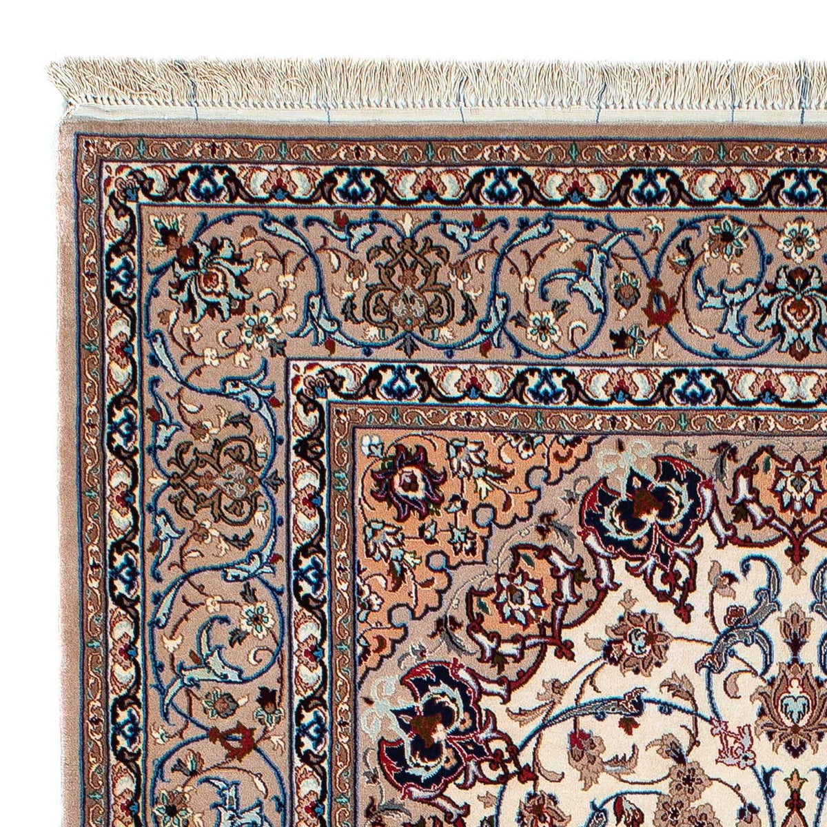 Jedwabny dywan - Ghom Silk - Premium - 202 x 128 cm - beżowy