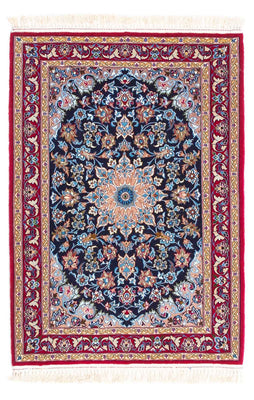 Dywan perski - Isfahan - Premium - 104 x 72 cm - ciemnoniebieski
