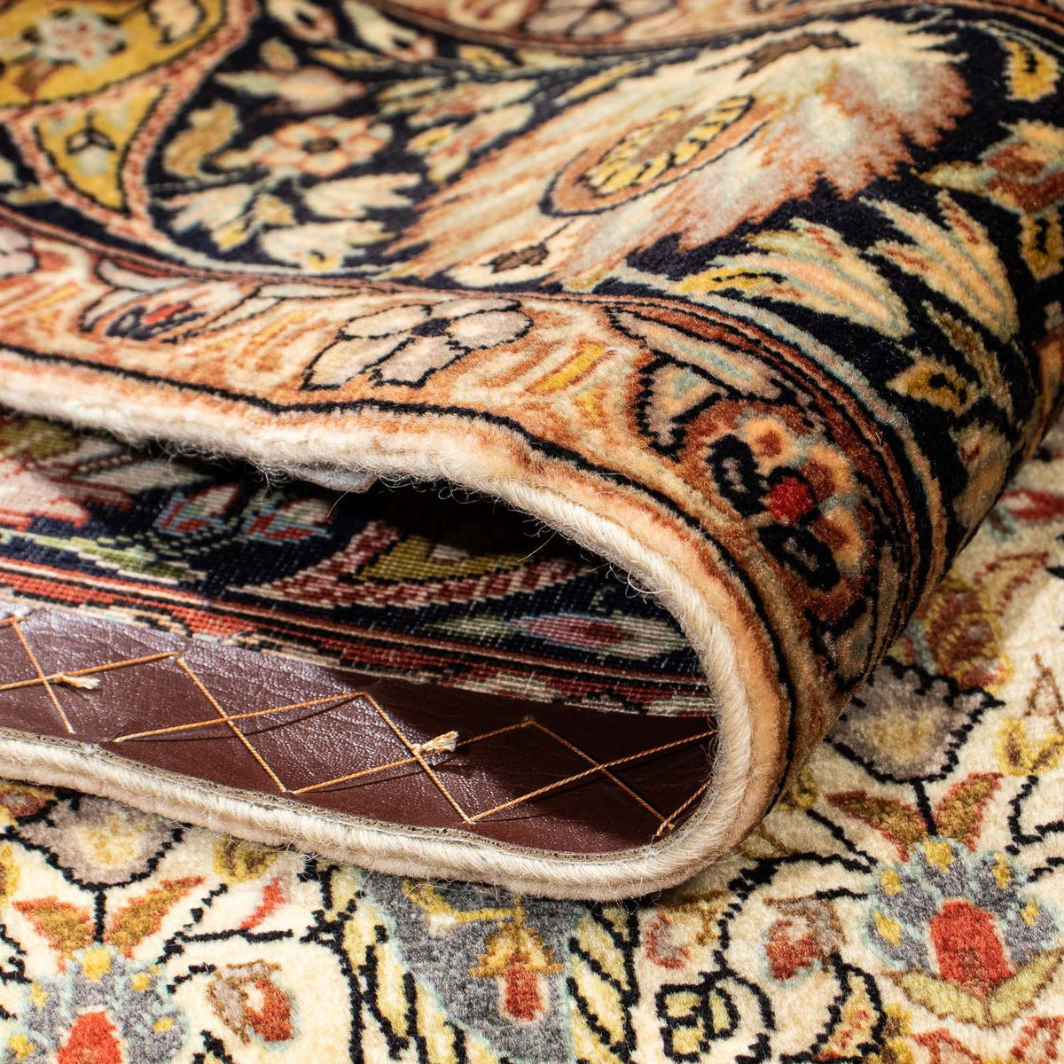 Jedwabny dywan - Ghom Silk - Premium - 195 x 135 cm - jasny beż