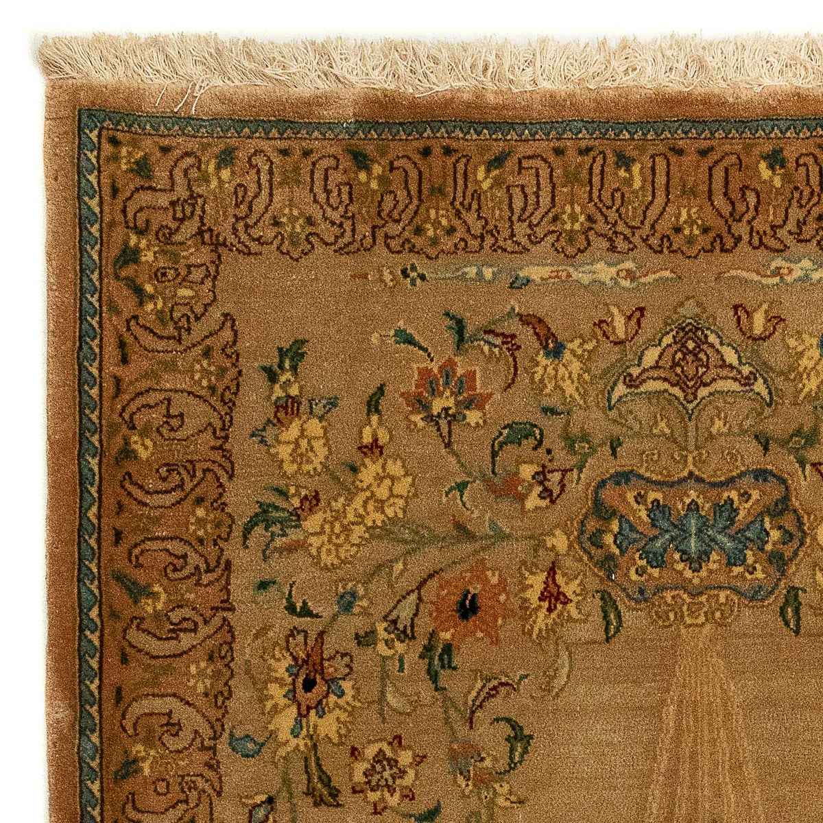 Dywan perski - Tabriz - Królewski - 107 x 79 cm - brązowy