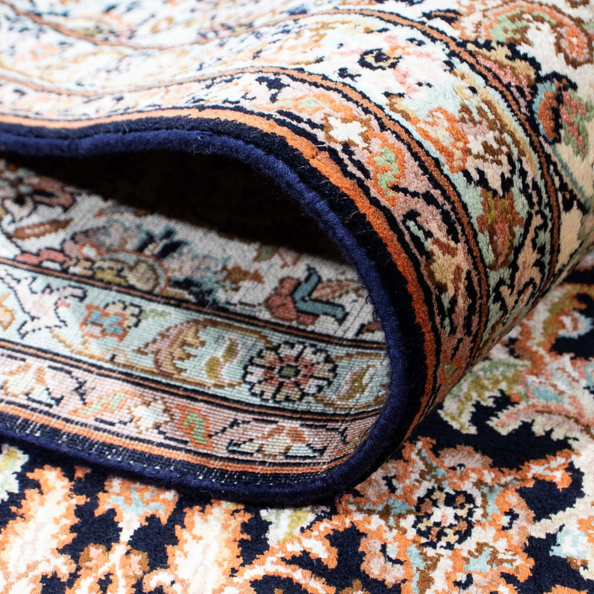 Dywan perski - Klasyczny - 226 x 154 cm - ciemnoniebieski