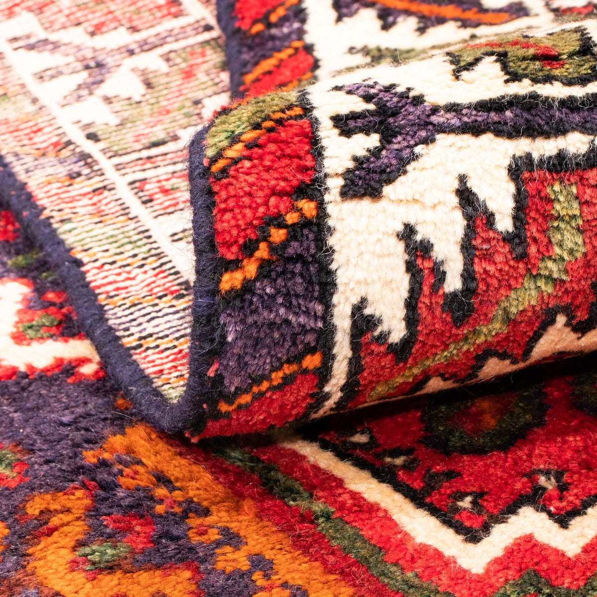 Perski dywan - Nomadyczny - 139 x 111 cm - ciemna czerwień