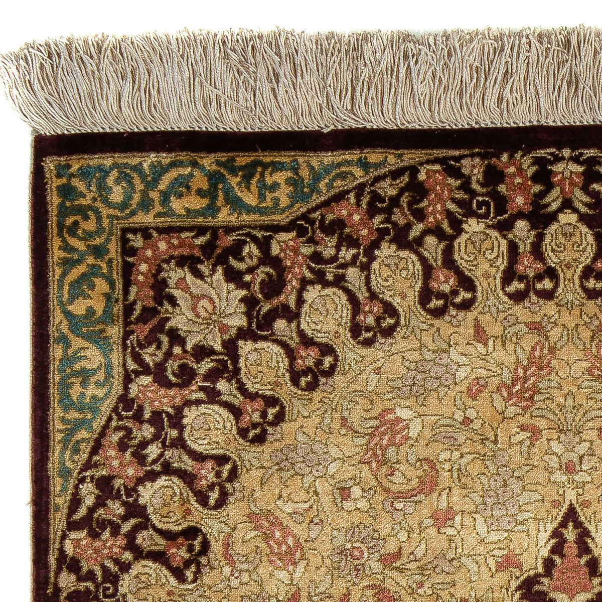 Dywan perski - Ghom - 90 x 59 cm - brązowy