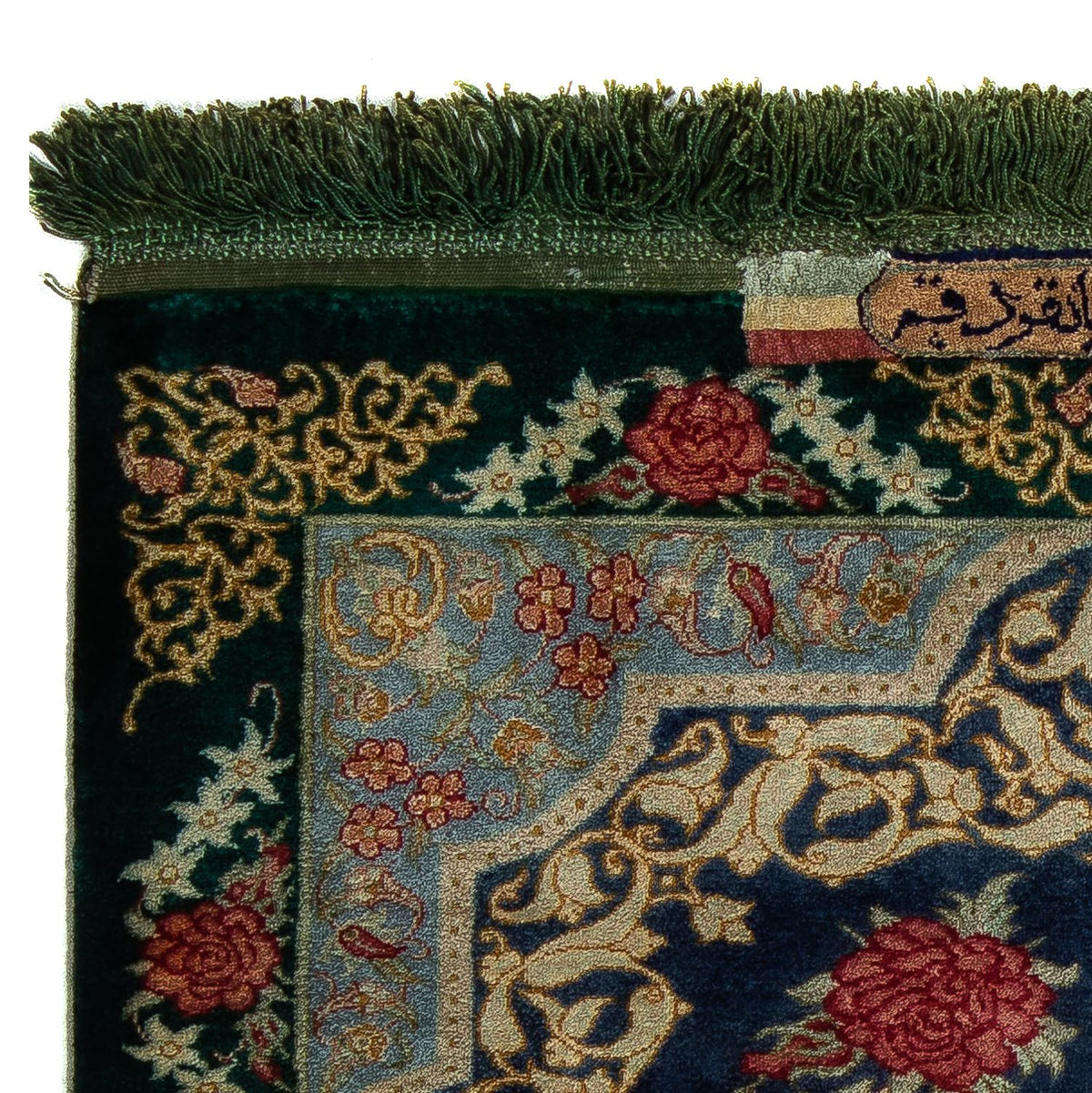 Dywan perski - Ghom - 77 x 58 cm - ciemnoniebieski