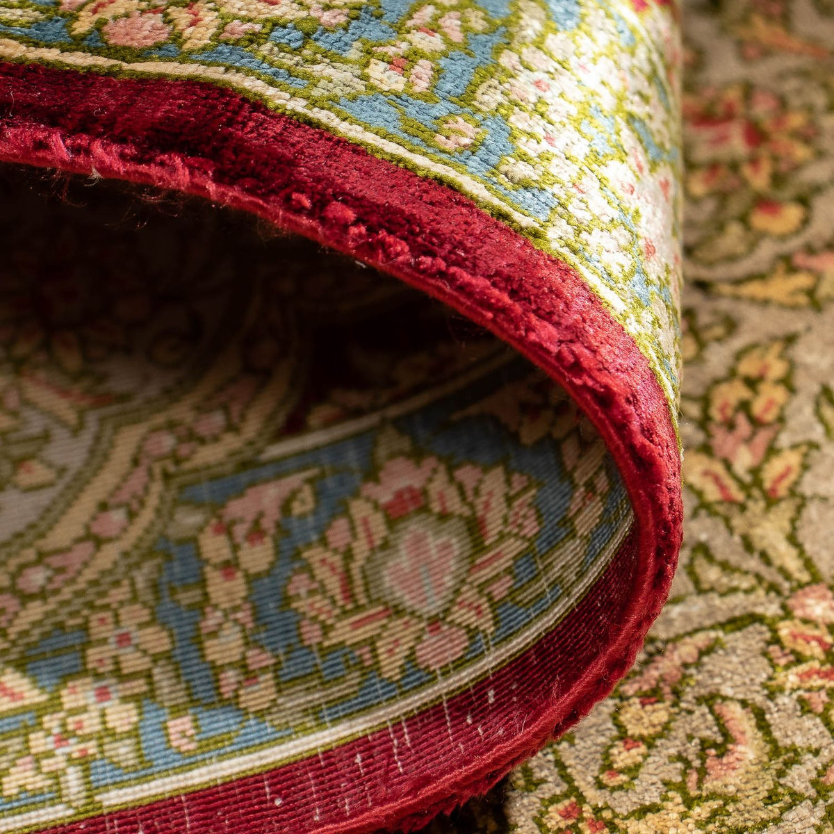 Dywan perski - Ghom - 78 x 58 cm - ciemna czerwień