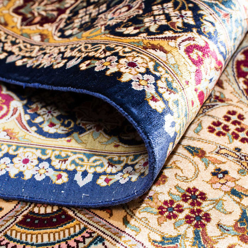 Dywan perski - Ghom - 123 x 77 cm - ciemnoniebieski