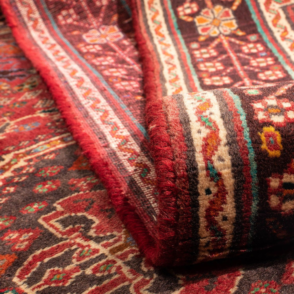 Perski dywan - Nomadyczny - 280 x 177 cm - ciemna czerwień