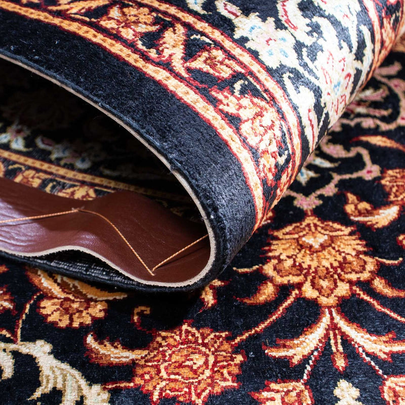 Dywan perski - Ghom - 149 x 100 cm - ciemnoniebieski