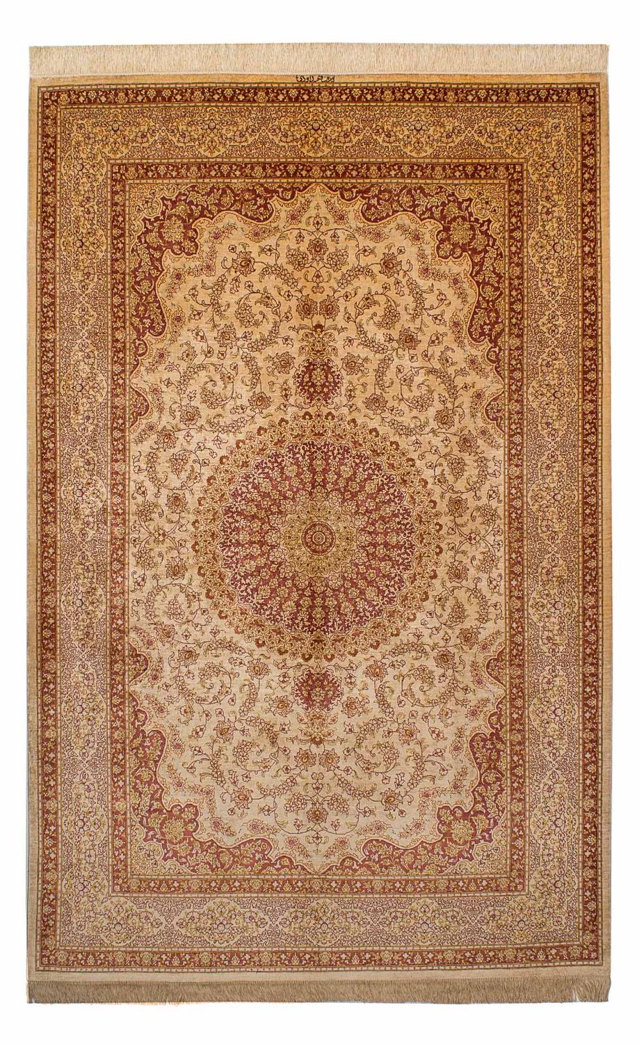 Jedwabny dywan - Ghom Silk - Premium - 237 x 154 cm - brązowy