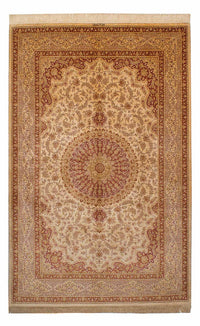 Jedwabny dywan - Ghom Silk - Premium - 237 x 154 cm - brązowy