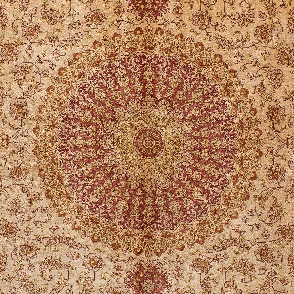 Jedwabny dywan - Ghom Silk - Premium - 237 x 154 cm - brązowy