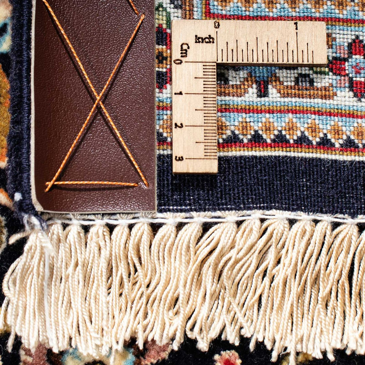 Dywan perski - Ghom - 210 x 140 cm - ciemnoniebieski