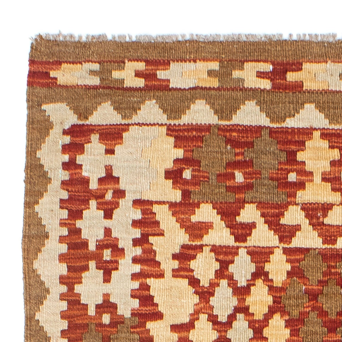 Biegacz Dywan Kelim - Orientalny - 197 x 79 cm - beżowy