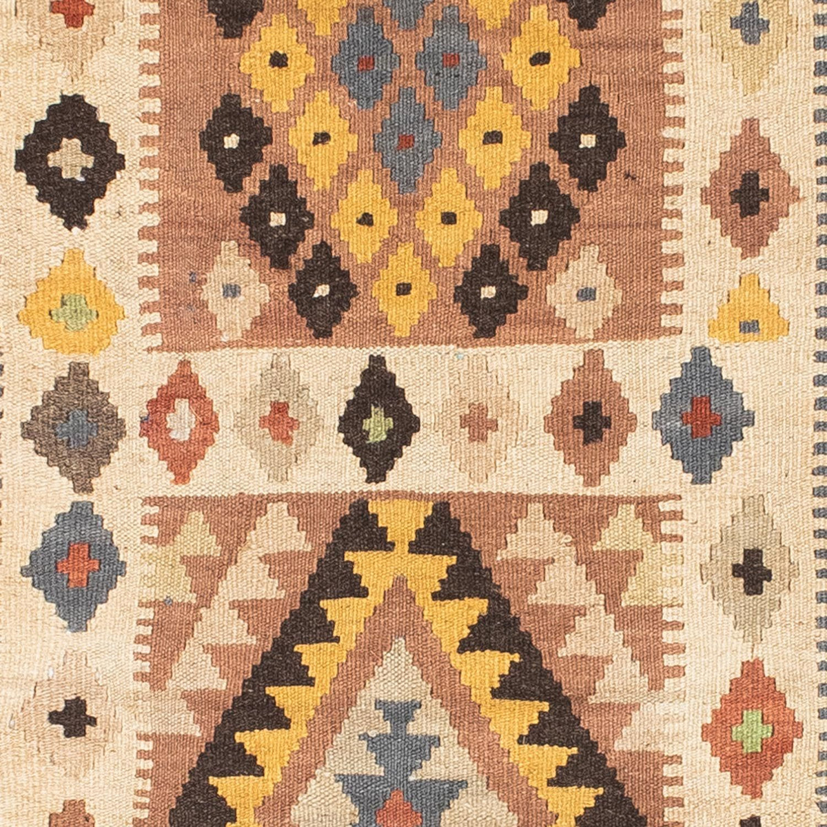 Biegacz Dywan Kelim - Orientalny - 208 x 82 cm - beżowy