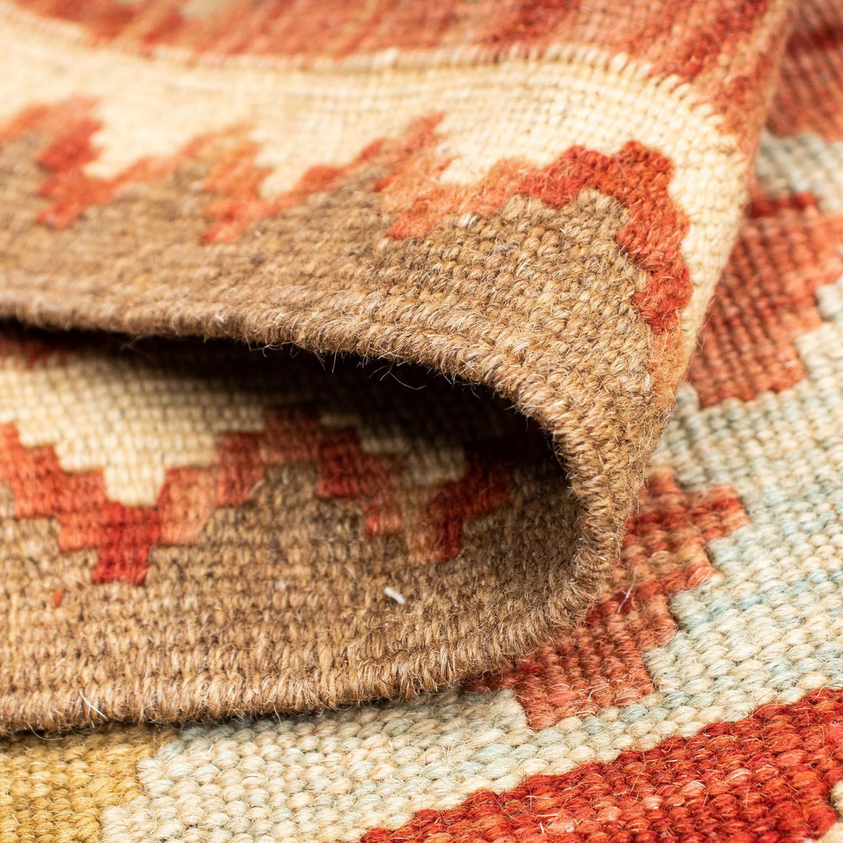 Biegacz Dywan Kelim - Orientalny - 193 x 84 cm - jasna czerwień