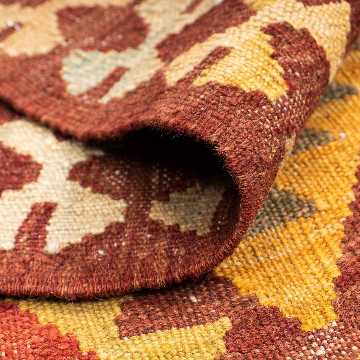 Biegacz Dywan Kelim - Orientalny - 189 x 78 cm - ciemna czerwień