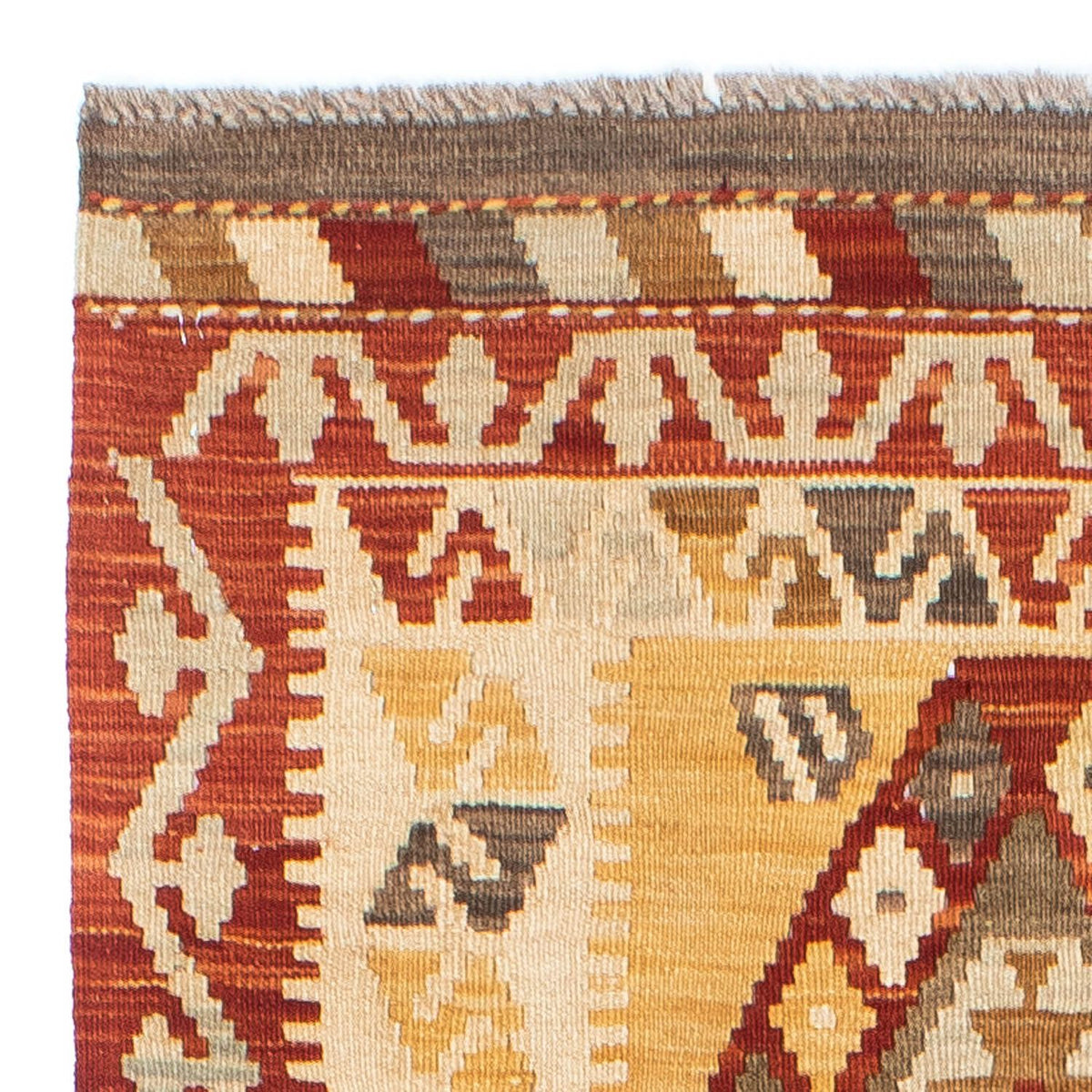 Biegacz Dywan Kelim - Orientalny - 189 x 71 cm - rdza