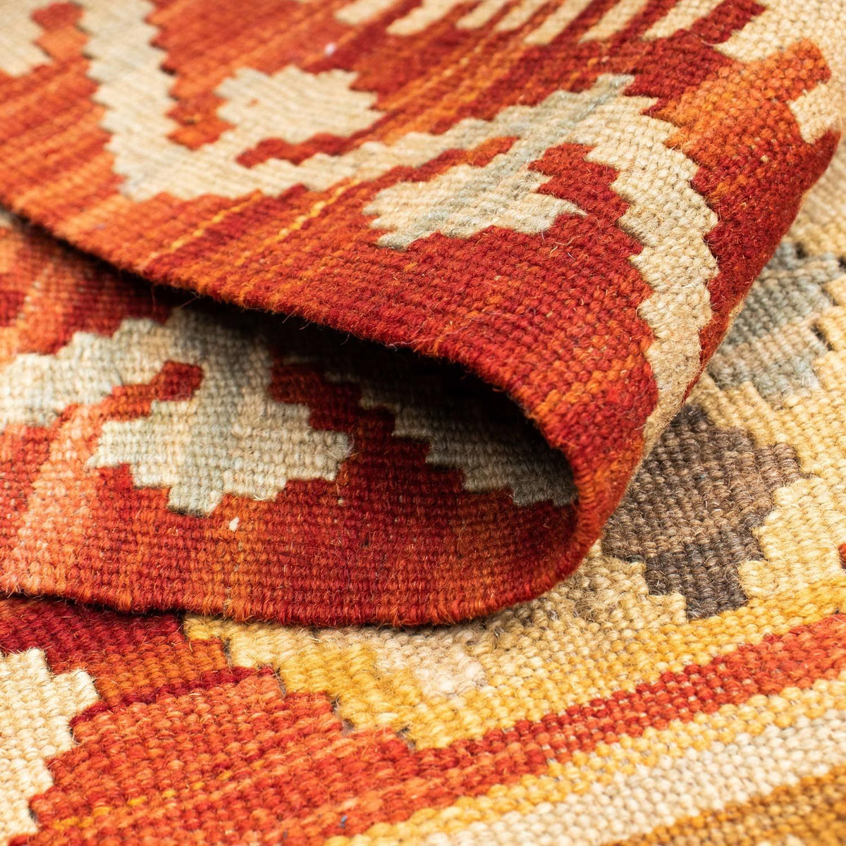 Biegacz Dywan Kelim - Orientalny - 189 x 71 cm - rdza