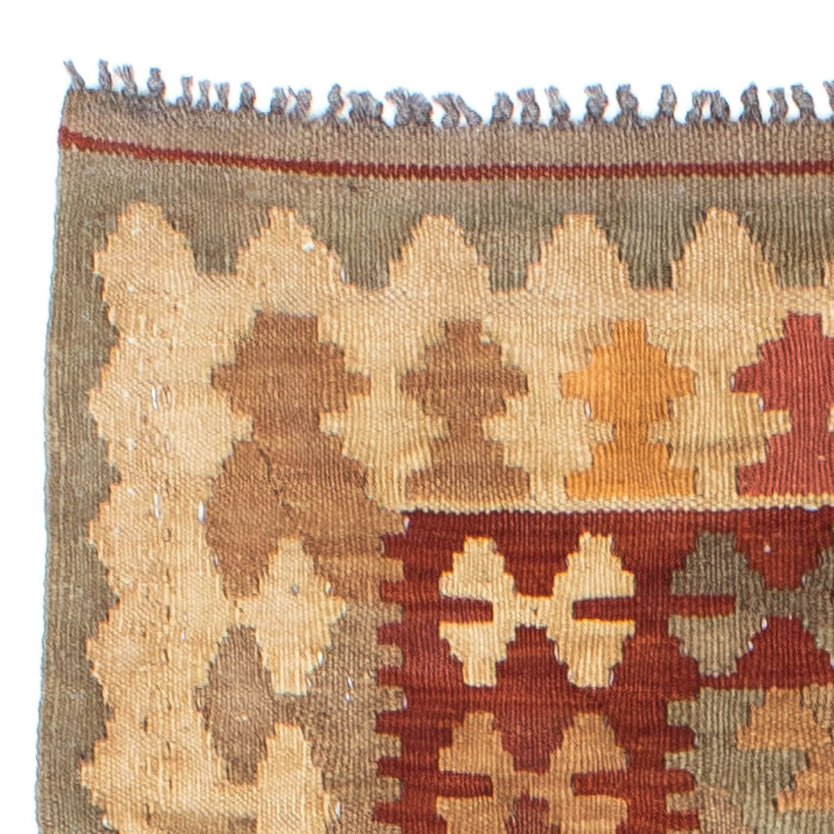 Biegacz Dywan Kelim - Orientalny - 198 x 81 cm - jasnobrązowy