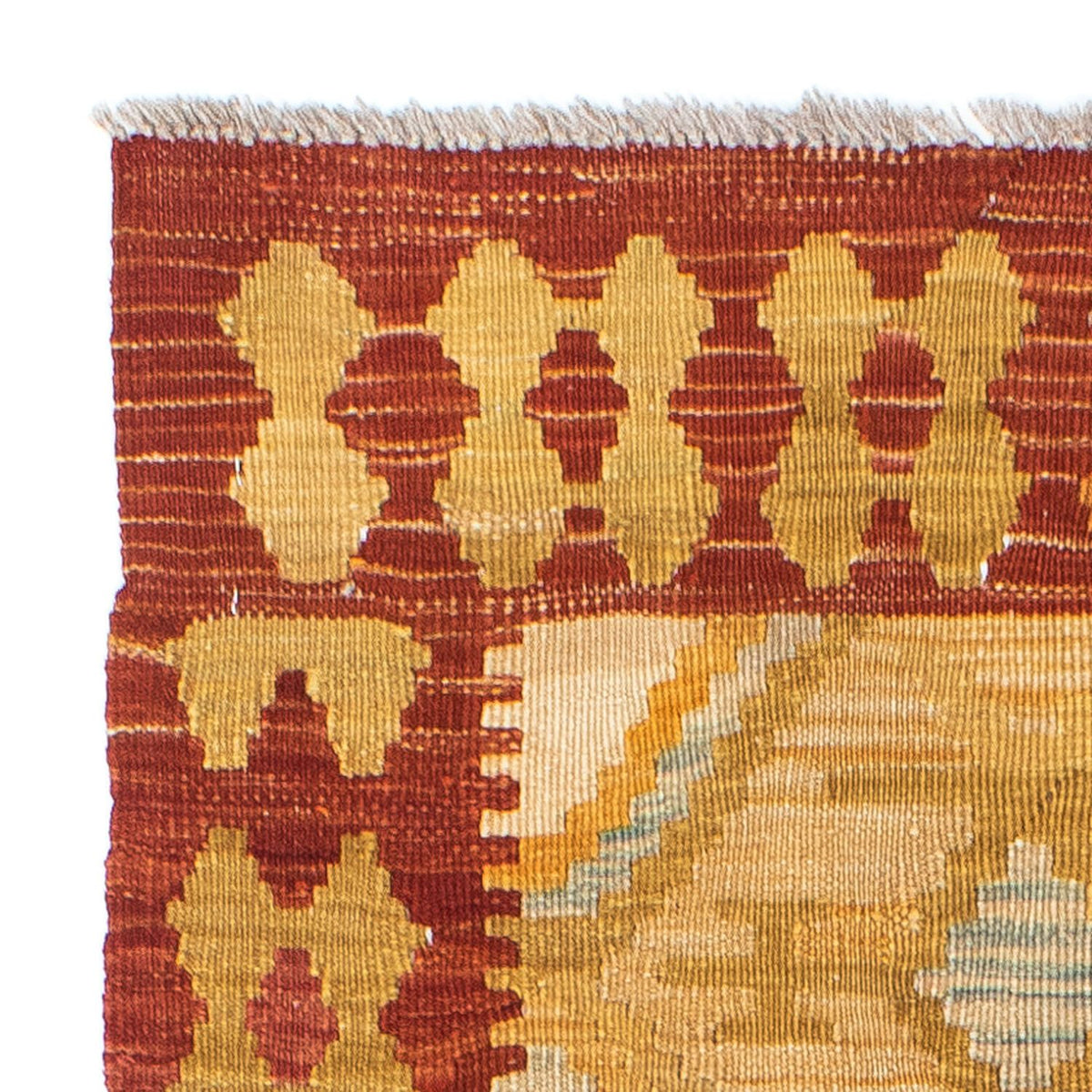 Biegacz Dywan Kelim - Orientalny - 185 x 75 cm - złoto