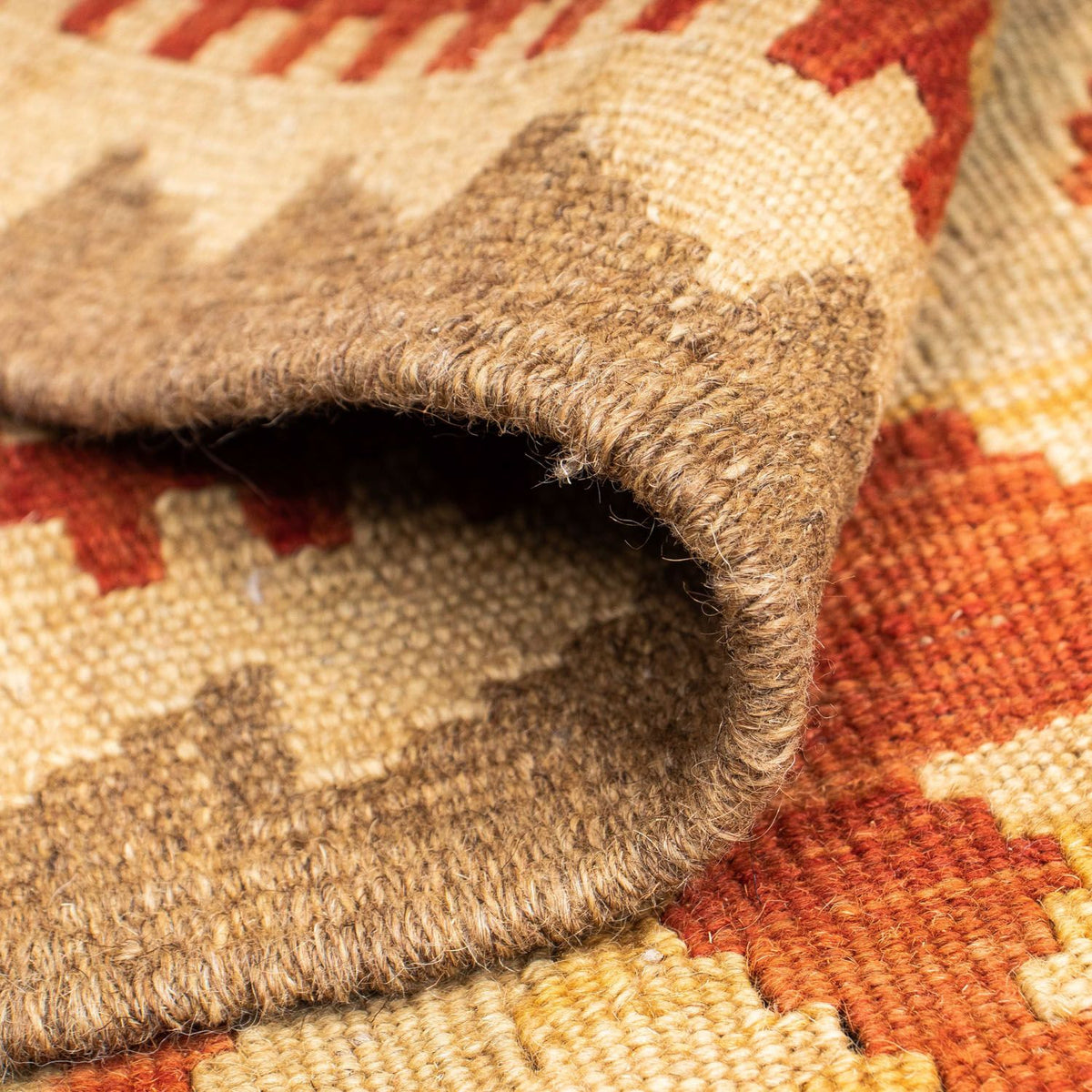 Biegacz Dywan Kelim - Orientalny - 200 x 85 cm - beżowy