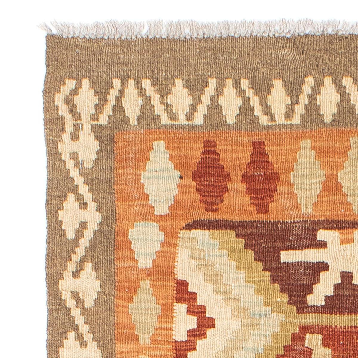 Biegacz Dywan Kelim - Orientalny - 203 x 73 cm - beżowy