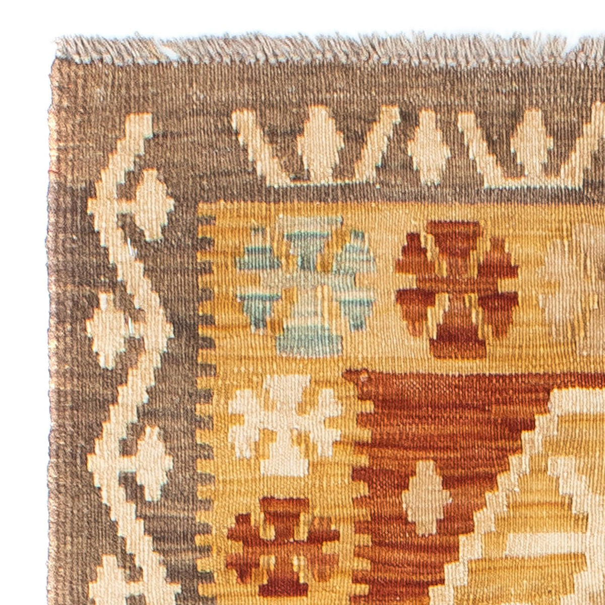 Biegacz Dywan Kelim - Orientalny - 203 x 70 cm - beżowy