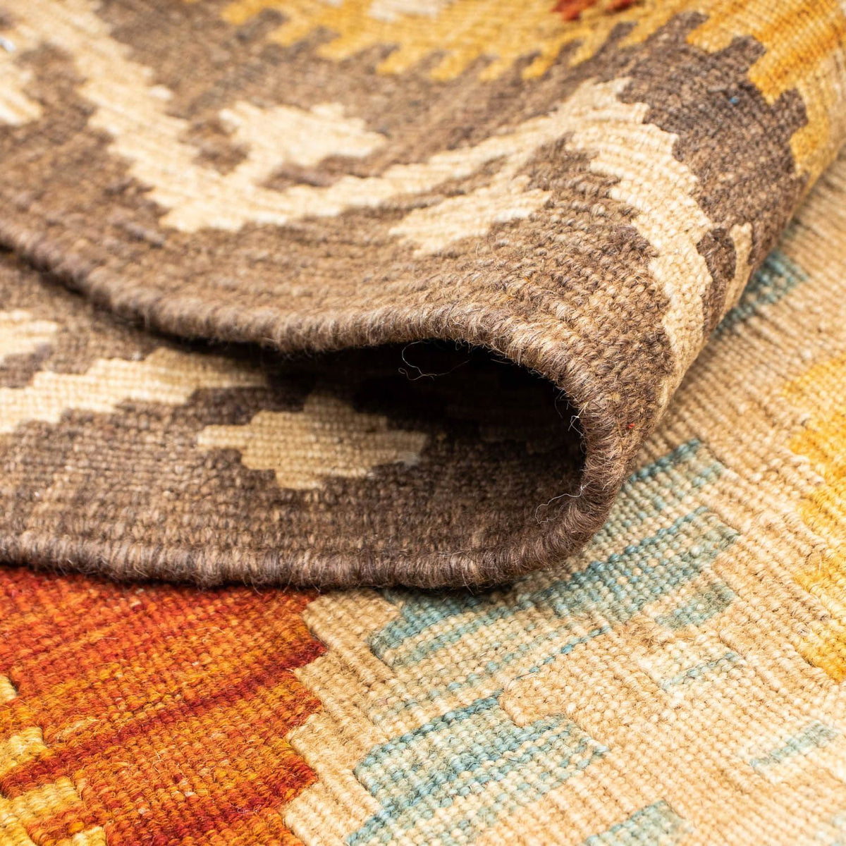 Biegacz Dywan Kelim - Orientalny - 203 x 70 cm - beżowy