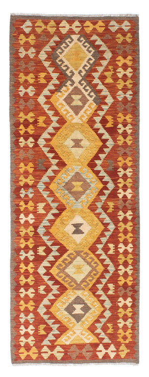 Biegacz Dywan Kelim - Orientalny - 205 x 78 cm - rdza