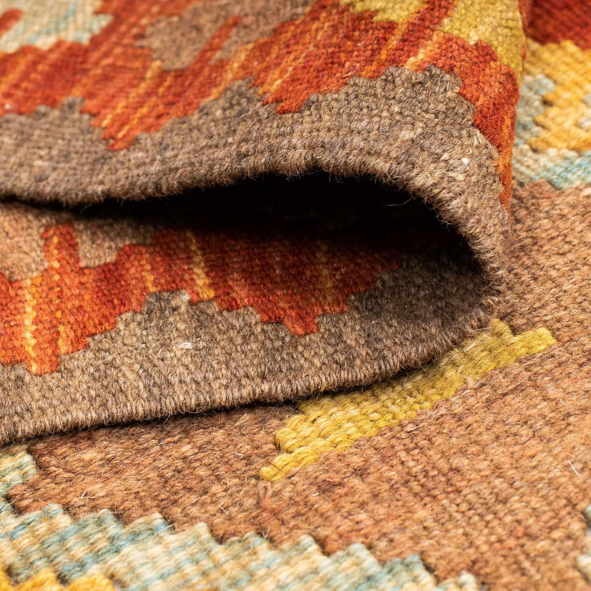 Biegacz Dywan Kelim - Orientalny - 205 x 78 cm - rdza