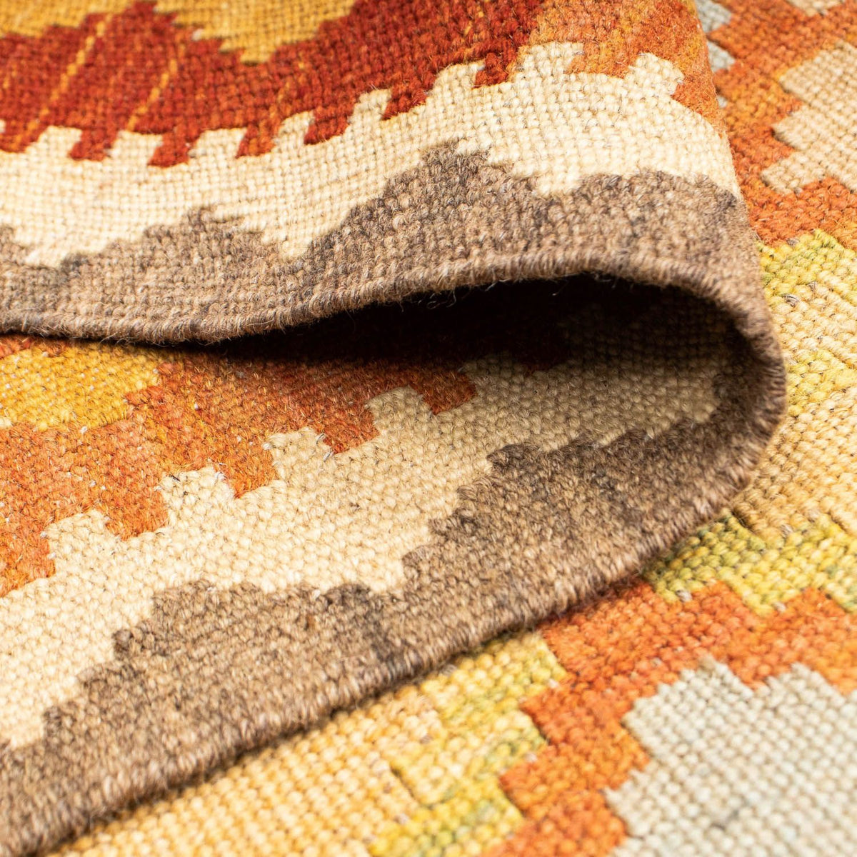 Biegacz Dywan Kelim - Orientalny - 202 x 76 cm - beżowy