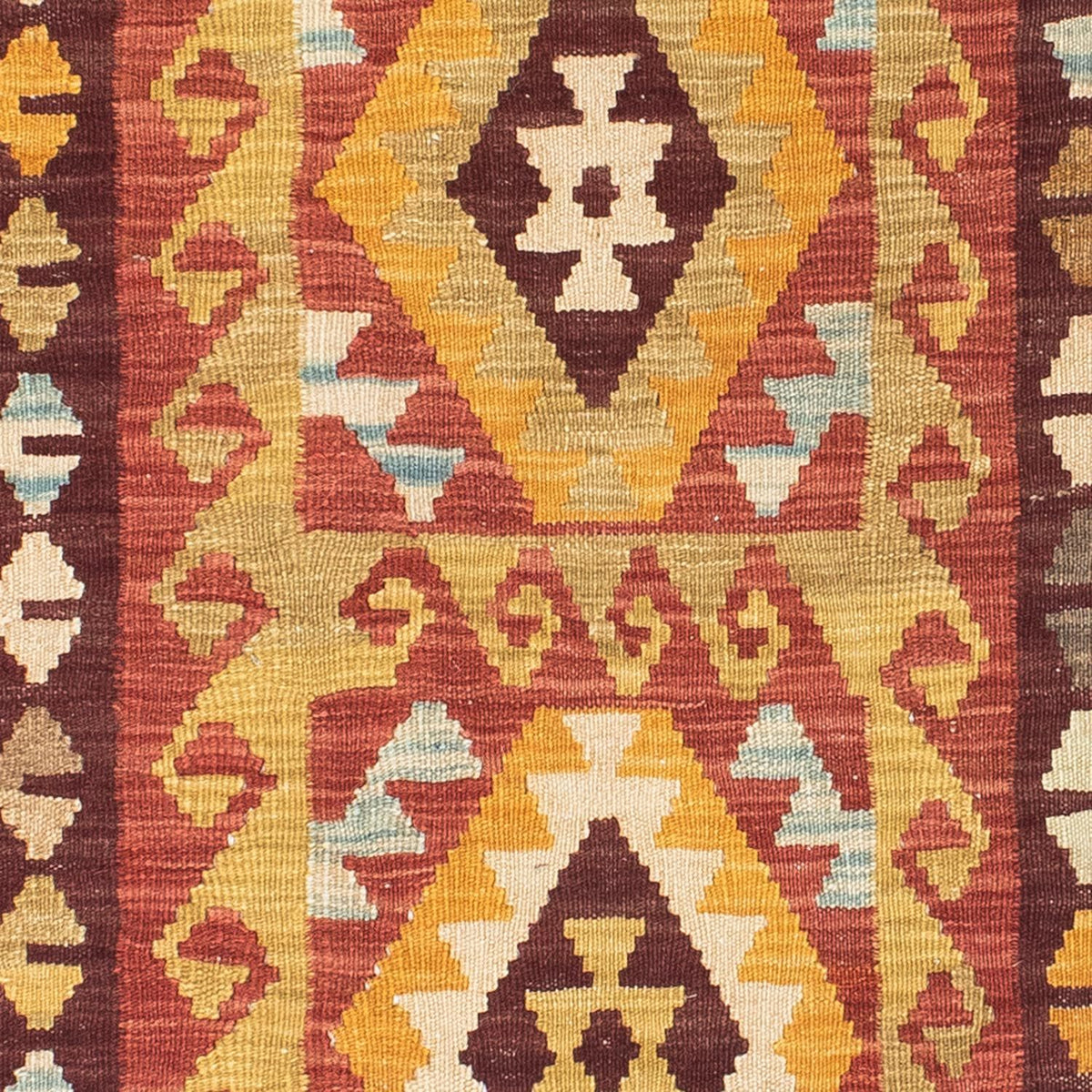 Biegacz Dywan Kelim - Orientalny - 204 x 77 cm - czerwony