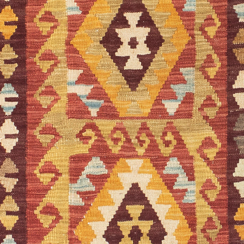 Biegacz Dywan Kelim - Orientalny - 204 x 77 cm - czerwony