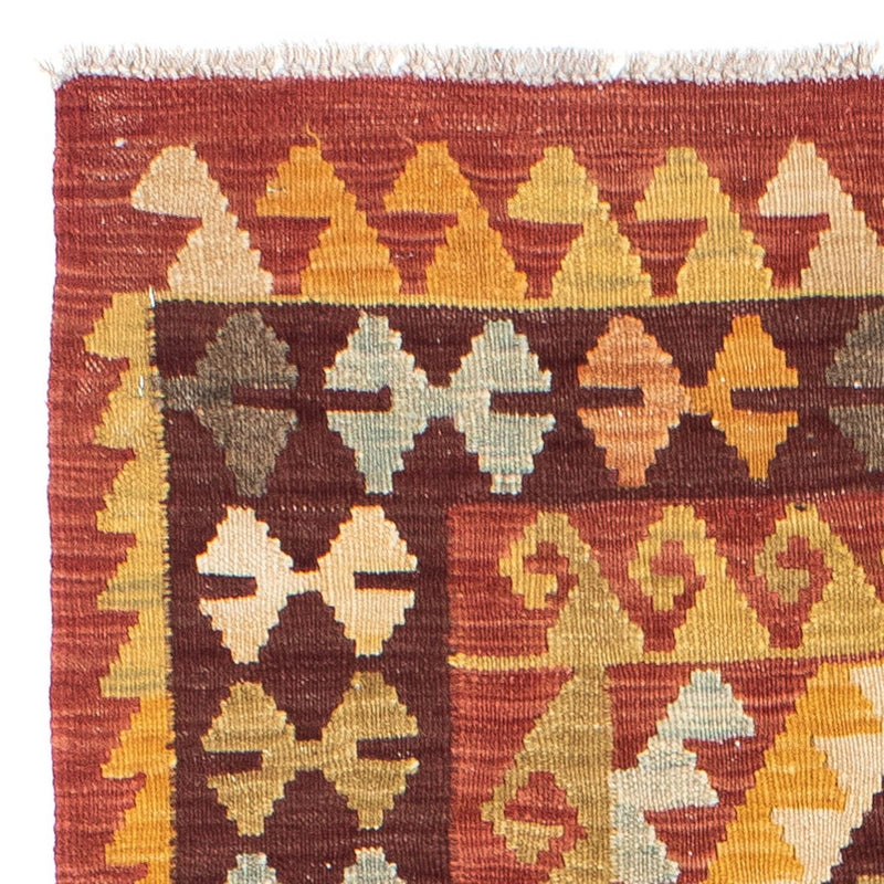 Biegacz Dywan Kelim - Orientalny - 204 x 77 cm - czerwony