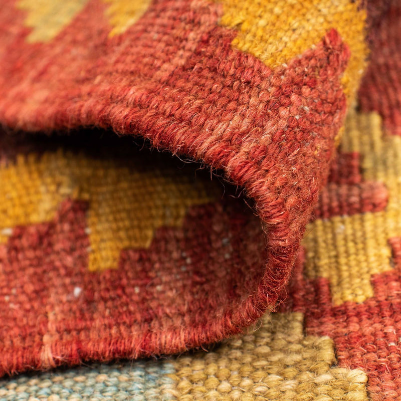 Biegacz Dywan Kelim - Orientalny - 204 x 77 cm - czerwony