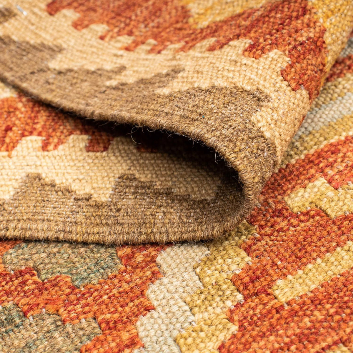 Biegacz Dywan Kelim - Orientalny - 195 x 75 cm - beżowy