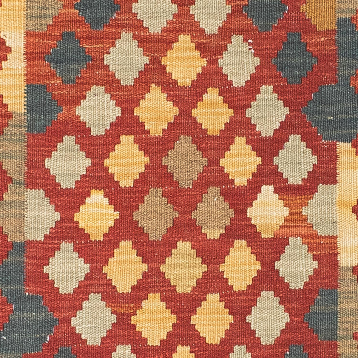 Biegacz Dywan Kelim - Orientalny - 198 x 74 cm - jasna czerwień