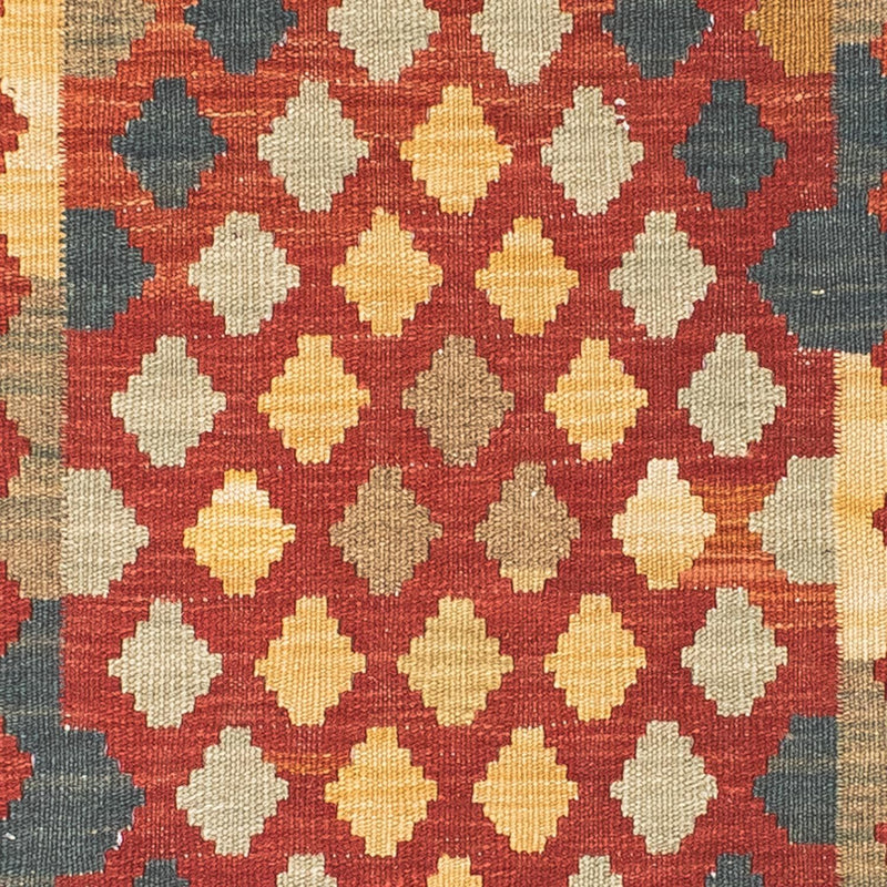 Biegacz Dywan Kelim - Orientalny - 198 x 74 cm - jasna czerwień