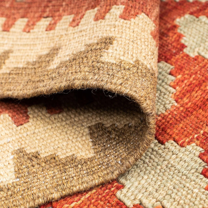 Biegacz Dywan Kelim - Orientalny - 198 x 74 cm - jasna czerwień