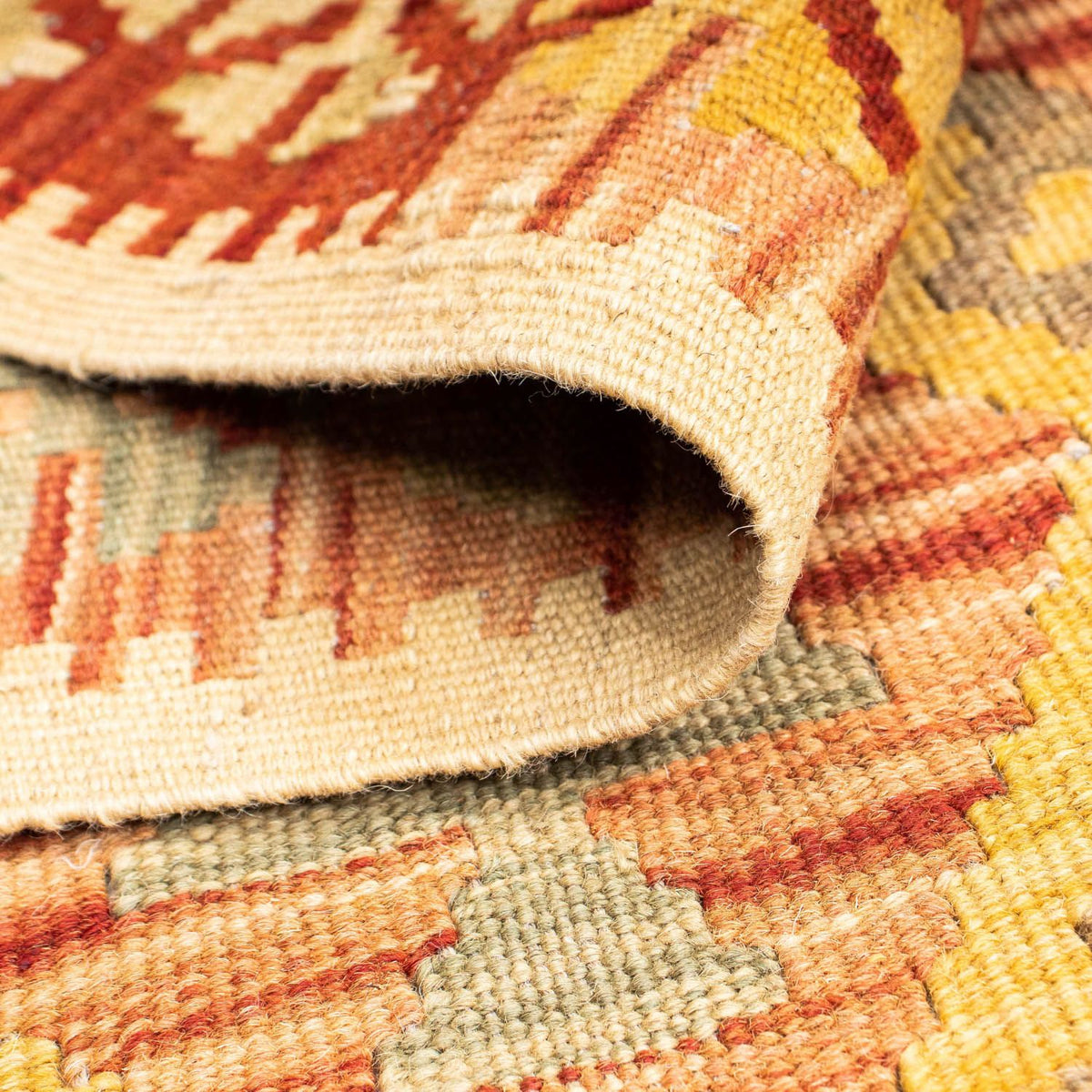 Biegacz Dywan Kelim - Orientalny - 197 x 72 cm - beżowy