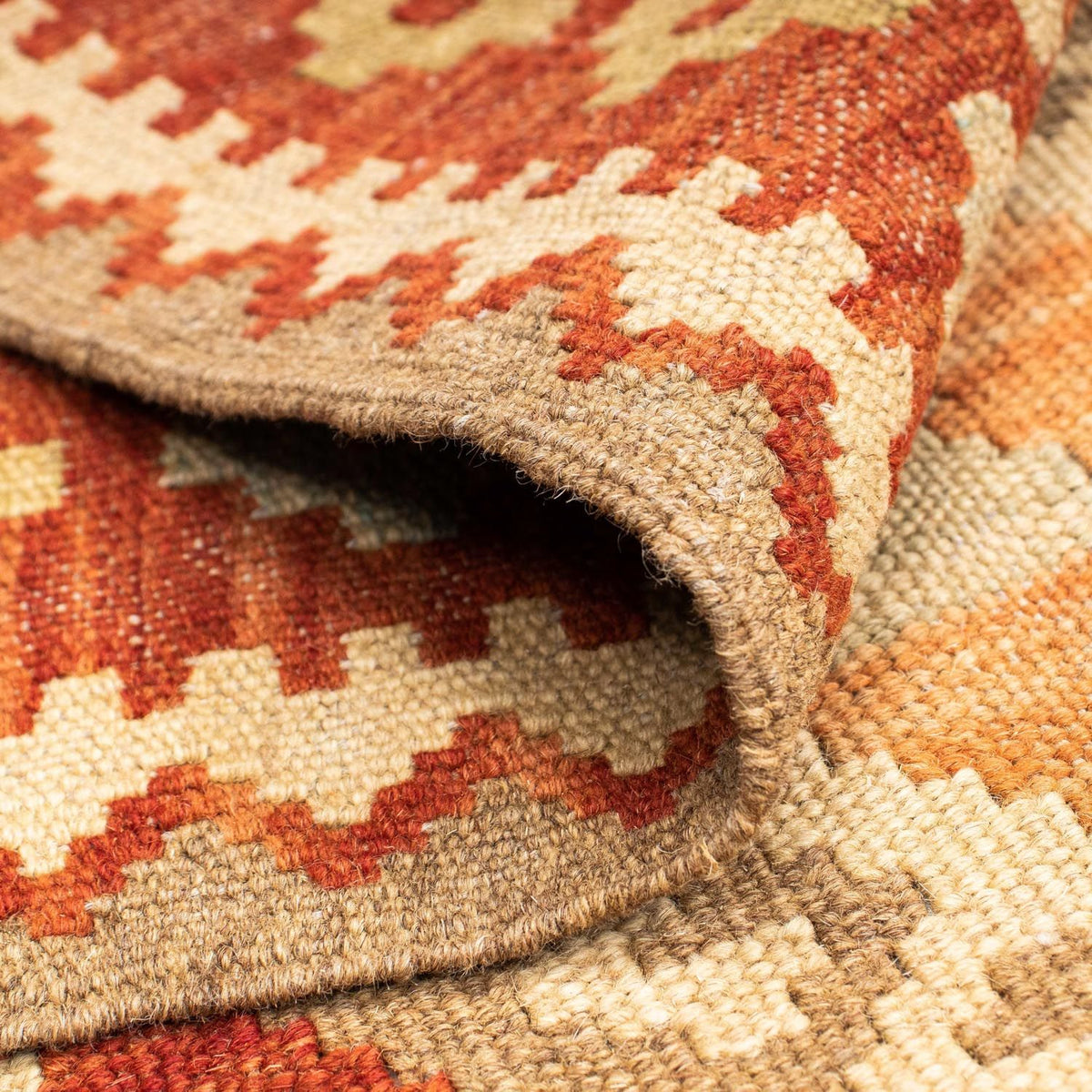 Biegacz Dywan Kelim - Orientalny - 200 x 75 cm - beżowy