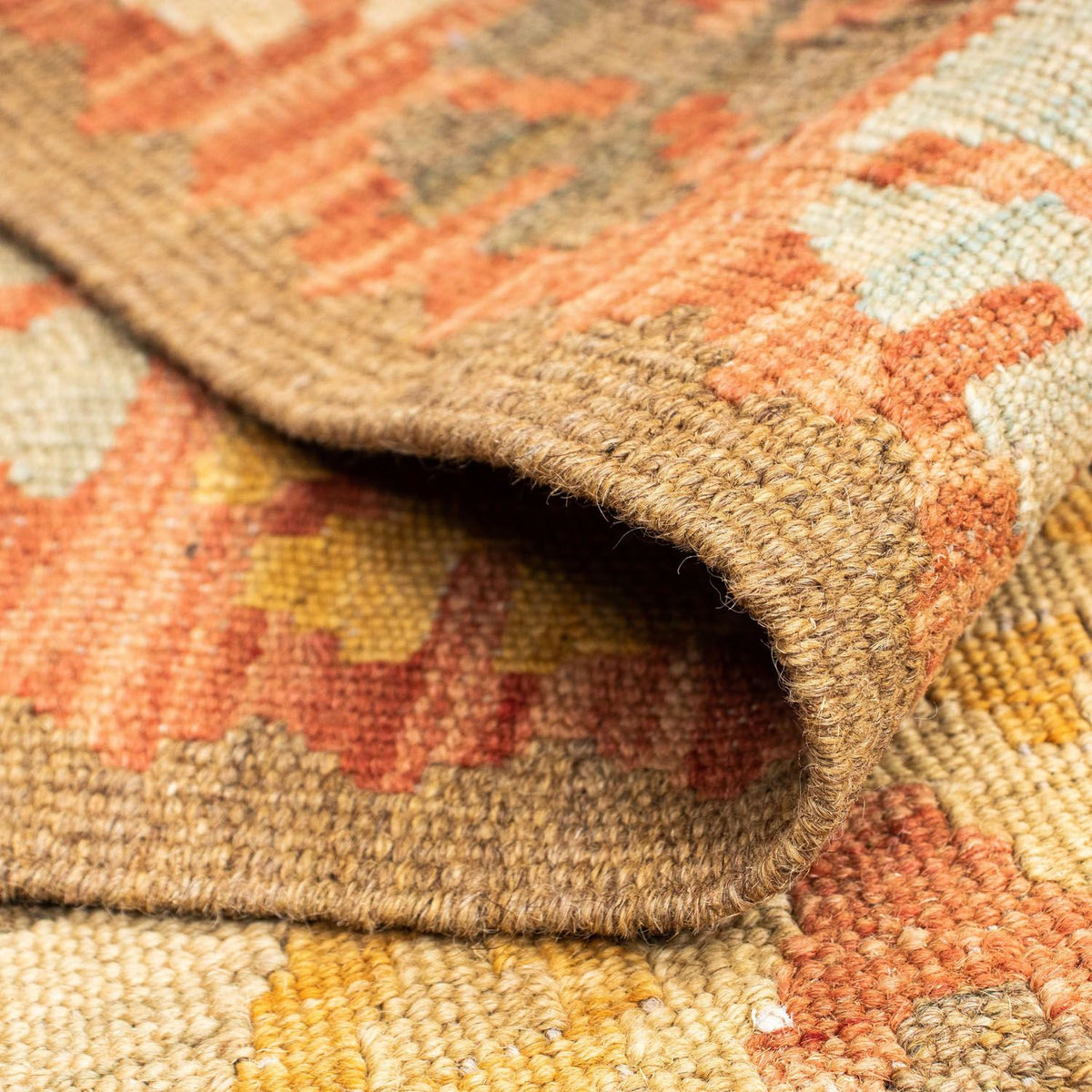 Biegacz Dywan Kelim - Orientalny - 208 x 66 cm - jasna czerwień