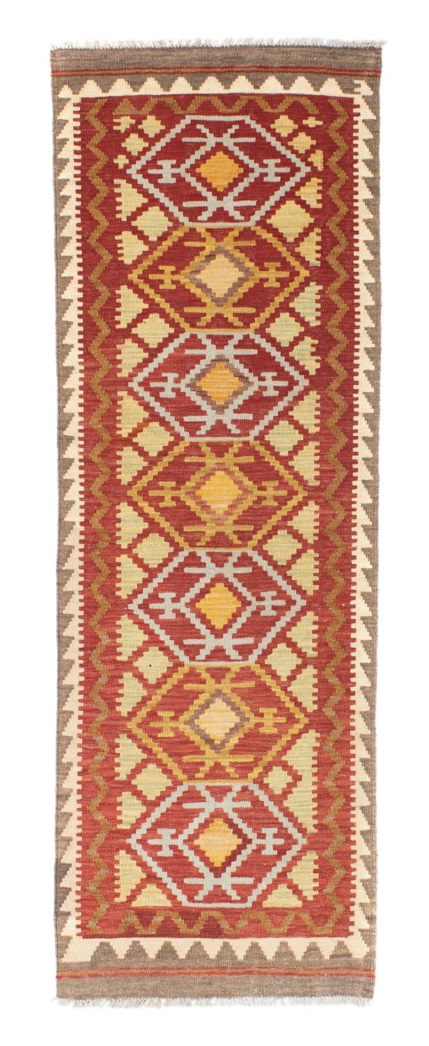 Biegacz Dywan Kelim - Orientalny - 203 x 67 cm - czerwony