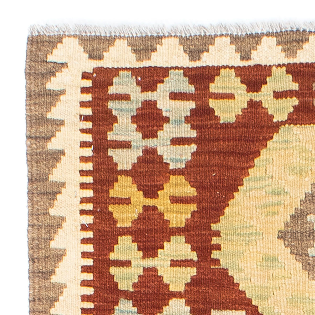 Biegacz Dywan Kelim - Orientalny - 195 x 67 cm - rdza