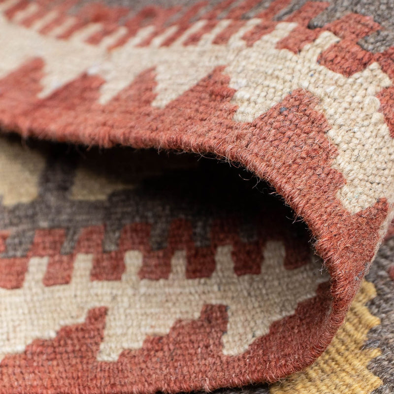 Biegacz Dywan Kelim - Splash - 200 x 65 cm - czerwony