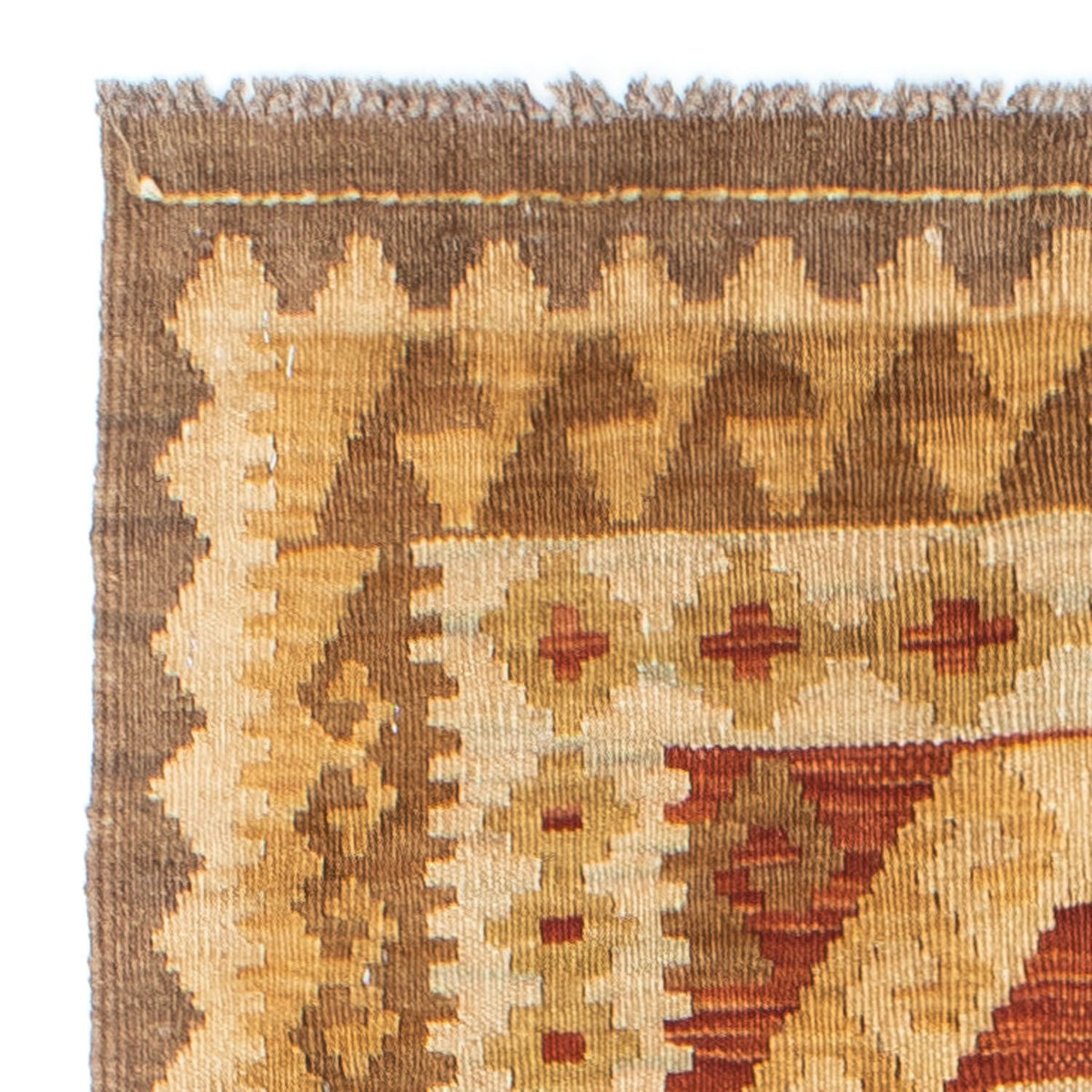 Biegacz Dywan Kelim - Orientalny - 204 x 67 cm - beżowy